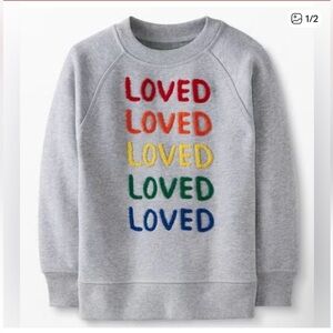 Hanna Andersson Be Loved Sweatshirt Sweater Rainbow Gray Sweater Grey